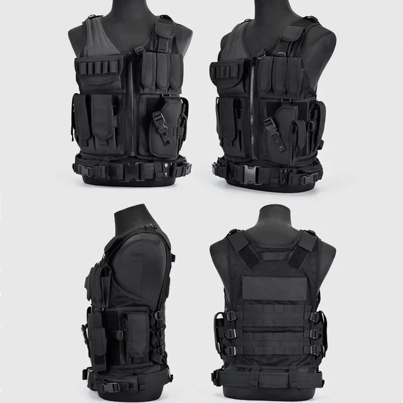 Einstellbare Molle Taktische Weste Kampf Körper Rüstung Westen Wachmann Jagd Armee Outdoor CS Krieg Spiel Airsoft Training Jacke