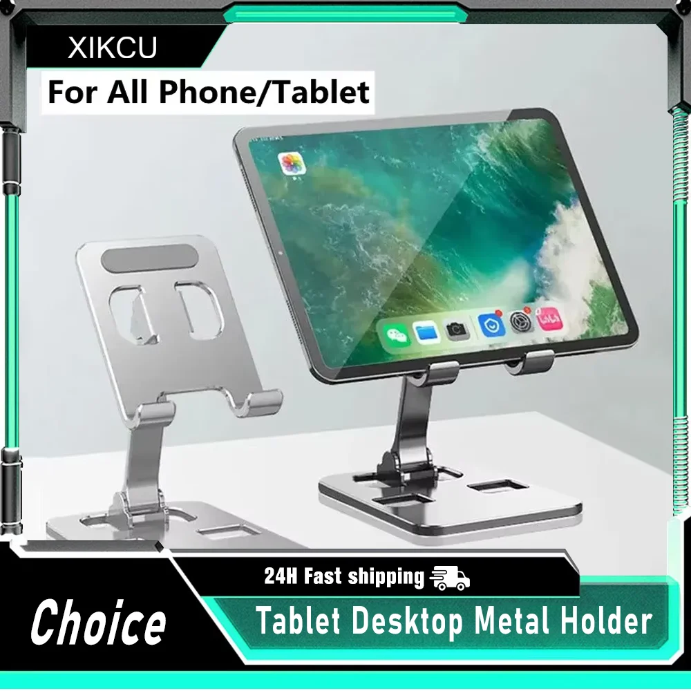 Universele aluminium opvouwbare bureautelefoonhouder Mount Stand voor iPhone 16 15 mobiele telefoonhouder Tablet Desktop metalen houder