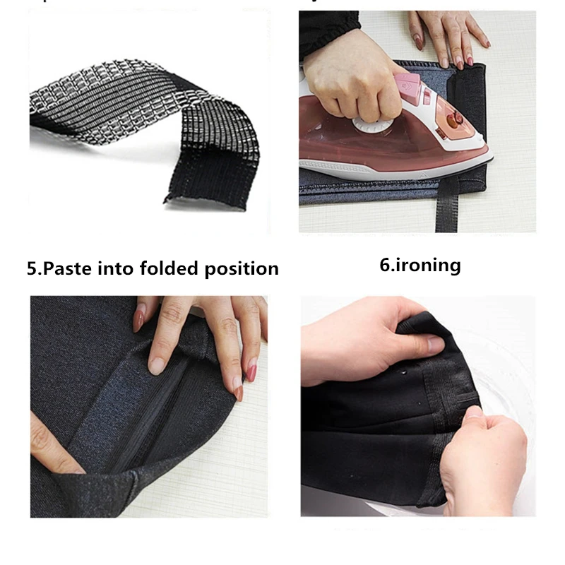 2 M-5 M Self-Adhesive กางเกงวางเหล็กบนกางเกงขอบสั้น Self-Adhesive กางเกงปากซ่อมวาง Hem เทปสําหรับกางเกงยีนส์กางเกง