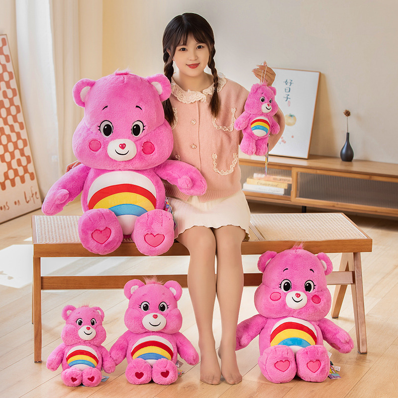 Miniso Cute Rainbow Bear Plush Toys Lovely Cartoon Care Bears Stuffed Dolls Homdecor Sleeping Teddy Bear Plush Pillows Girl Gift