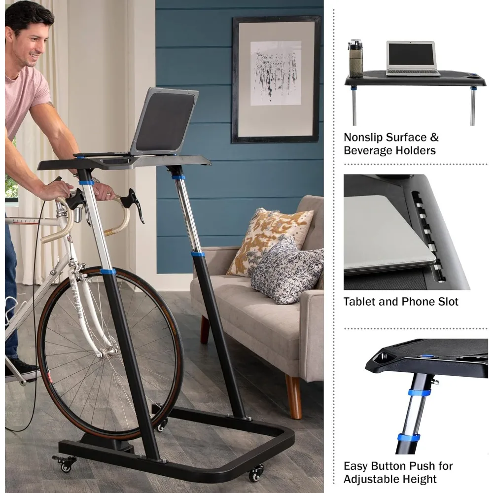 Adjustable Bike Trainer Fitness Desk Portable Workstation Standing Desk,Furniture