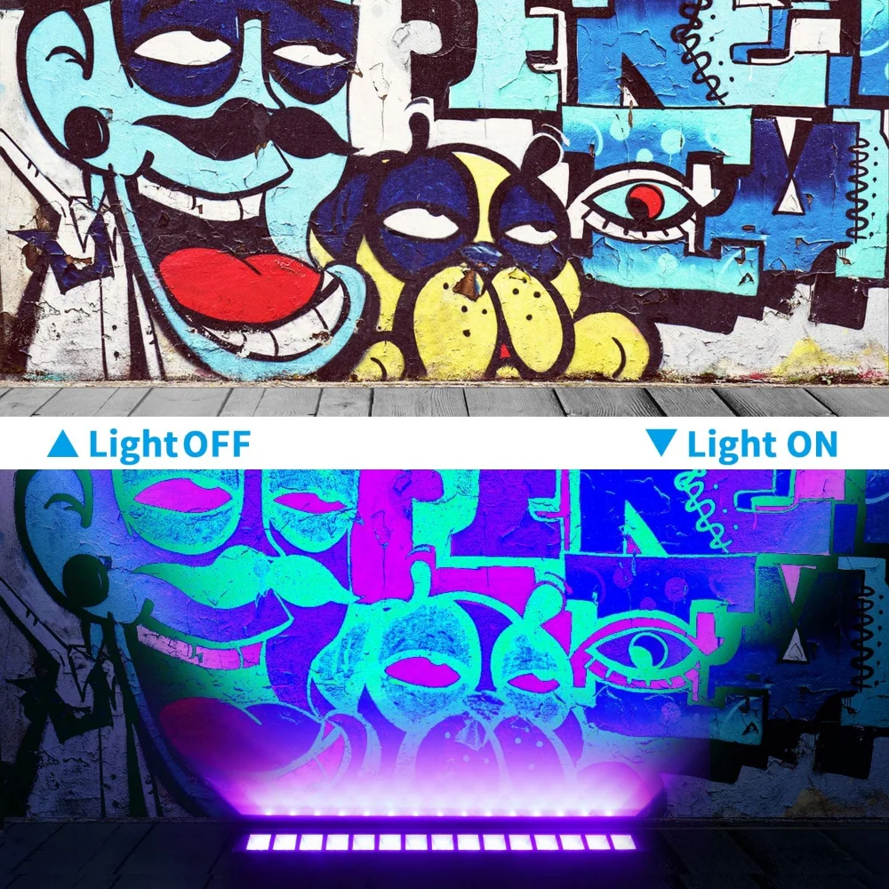 40 LED ブラック UV ライト 40 ワット ブラックライト バー スイッチ ライトアップ 暗闇で光る パーティー用品 ハロウィン 蛍光ポスター ステージ用