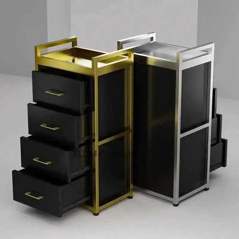 Carrello di supporto per manicure Mobili per salone Carrello per uso domestico professionale Servire alimenti Rulli per parrucchiere Vassoio di bellezza mobile con rotolamento