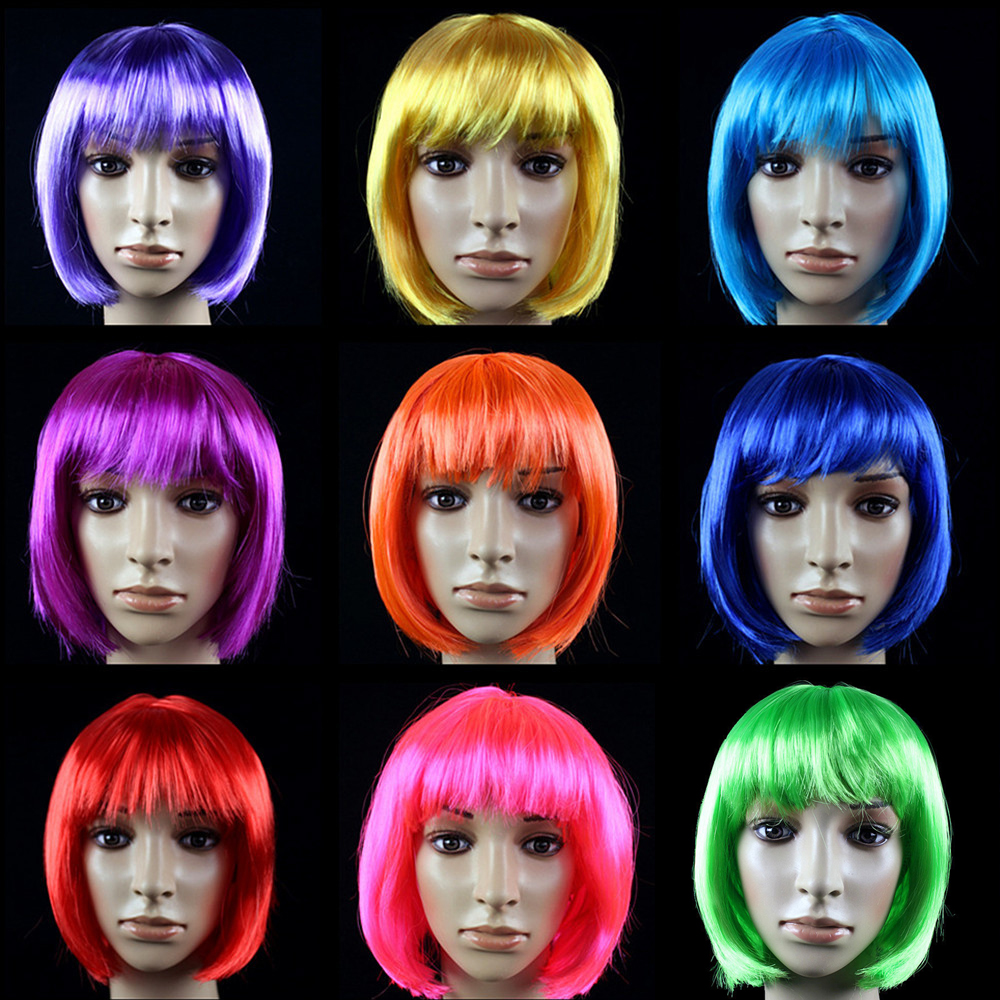 Bob perruque jolies femmes courtes Bob perruques mode naturelle Halloween Cosplay Anime perruques mignon coloré synthétique quotidien fête perruque de noël