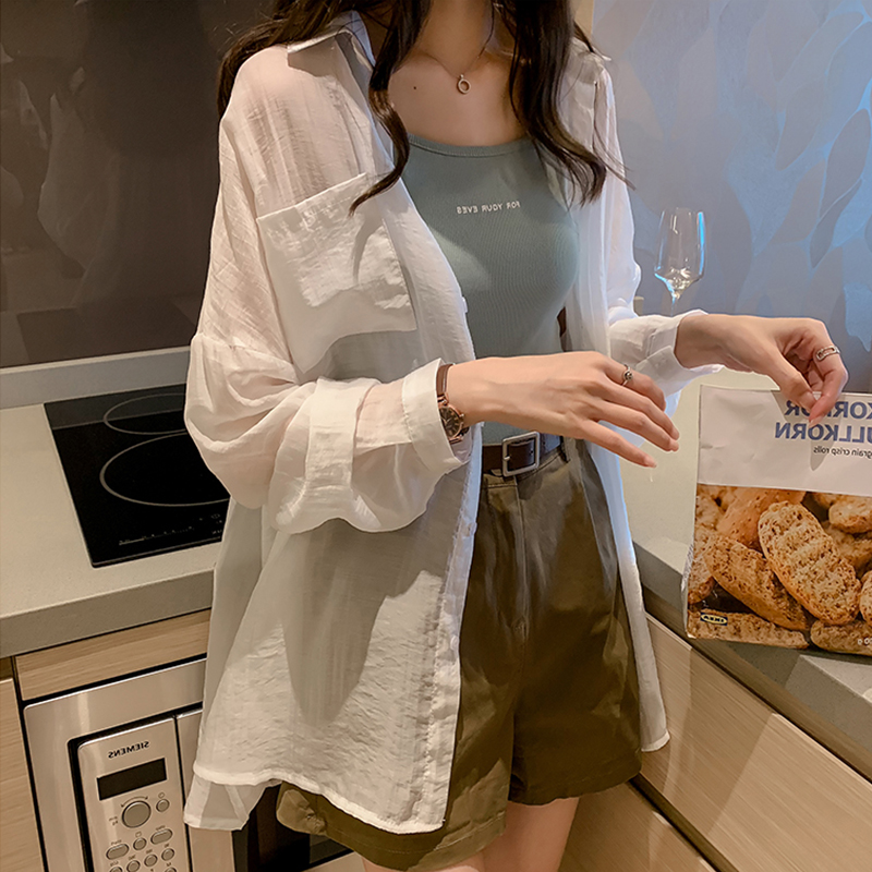 Csa de Proteção Solar de Manga Longa em Seda Gelada para Mulheres, Csa de Chiffon Ultra Leve, Jaqueta de Alta Qualidade...