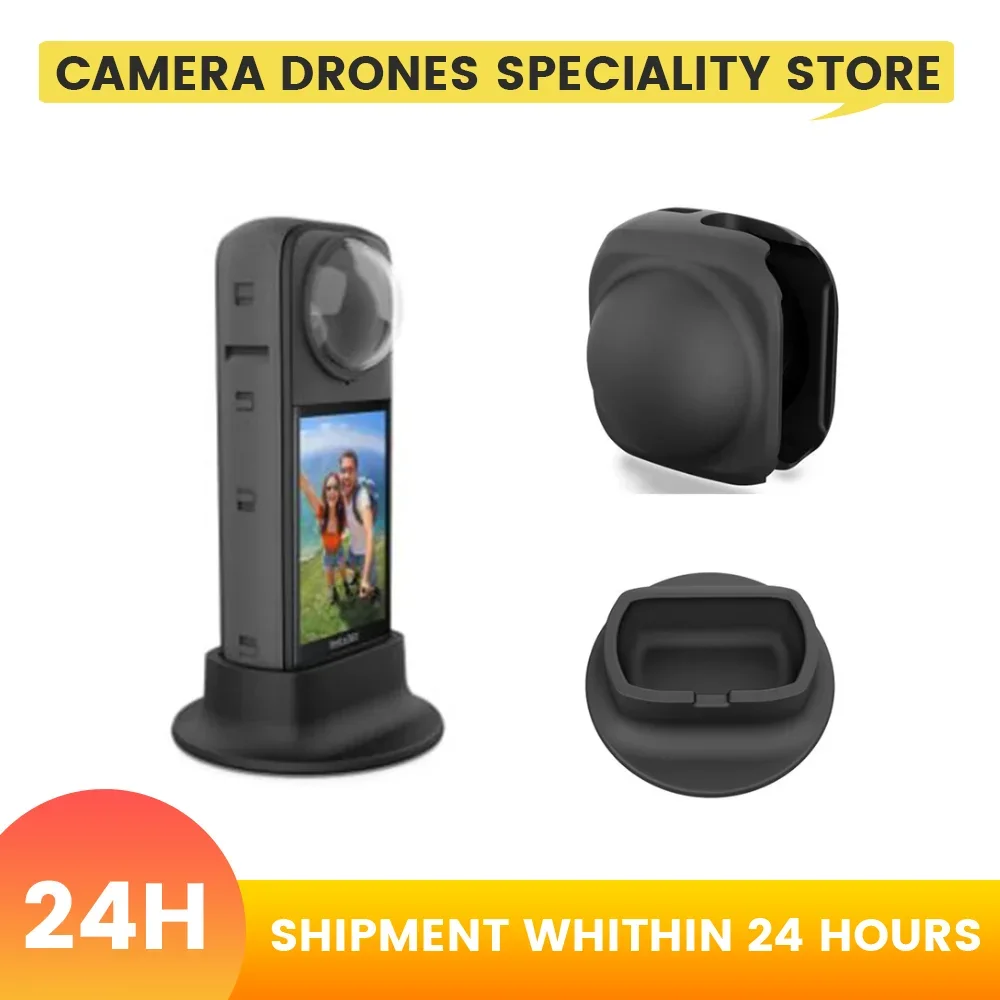 Silicone Base Stand For Insta360 X5/X4 Lens Cover Desktop Protective Base Protective Camera Lens Cap Sports Camera Accessories