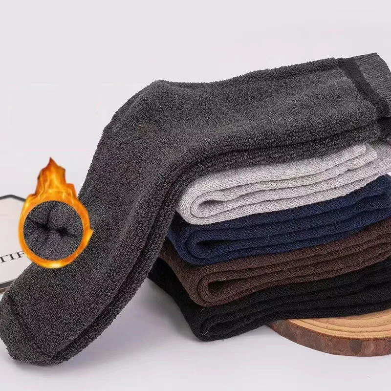 10 par/lote calcetines de algodón para hombre, calcetines de algodón de alta calidad, cálidos, gruesos, cómodos, suaves, de Color sólido, calcetines gruesos de negocios para hombre