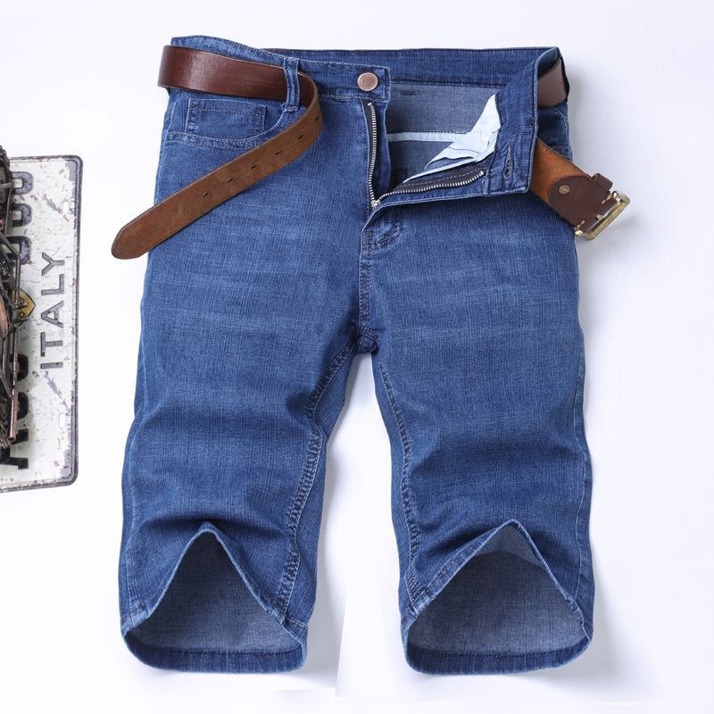 Nieuwe high-end denim shorts voor heren in de lente en zomer van 2025, losse en veelzijdige, trendy business casual denim shorts van het merk