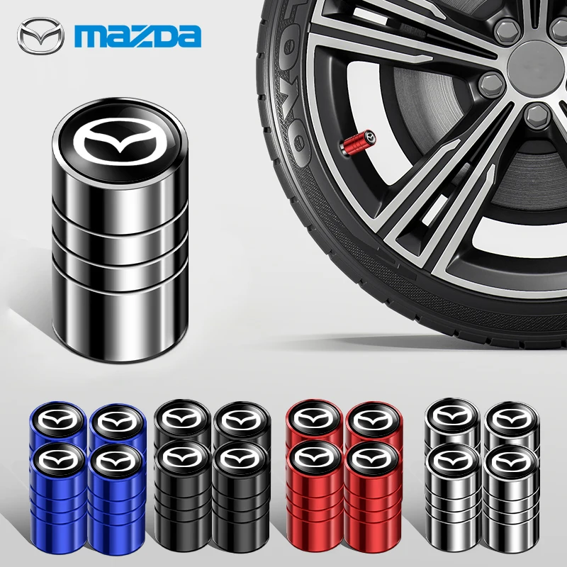Tapas de válvula de neumático de rueda de coche, tapas de vástago, decoración para Mazda 6 3 CX5 2 323 CX7 Demio Atenza Axela MX30 CX30 CX3, accesorios