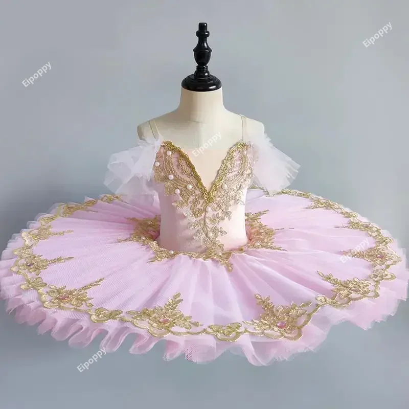 Robe de Ballet professionnelle pour filles, bleu rose, crêpes, princesse, Costume de danse de Ballet