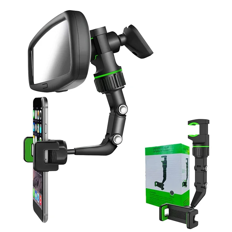 360 °   Drehbarer, ausziehbarer Autotelefonhalter – Rückspiegelhalterung, verstellbare Länge, multifunktional