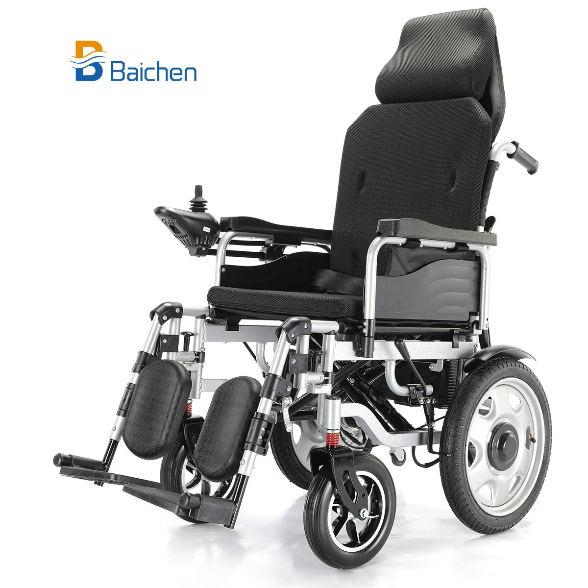 Customized High Back Reclining Power Wheelchair Fast Fold Portable All Terrain Travel Electric Wheelchair