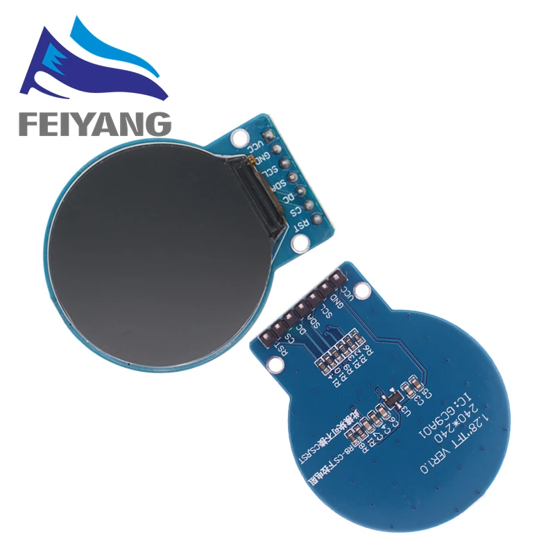Wyświetlacz SAMIROB 1.28 cala TFT LCD Moduł Wyświetlacza Okrągły RGB 240*240 Sterownik GC9A01 Interfejs 4-przewodowy SPI 240x240 PCB Dla Arduino