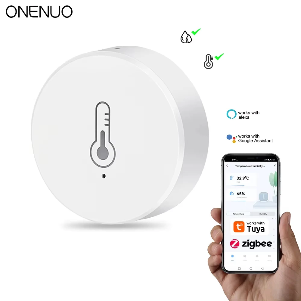 Tuya ZigBee Mini sensore di umidità della temperatura Il monitor remoto per casa intelligente funziona con il controllo dell'app vocale Alexa Google Home Gateway