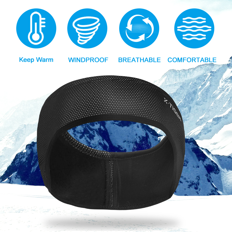 X-TIGER gorros de ciclismo para deportes al aire libre, diadema de ciclismo a prueba de viento para invierno, gorro para mantener el calor, equipo de bicicleta de lana, calentador de orejas