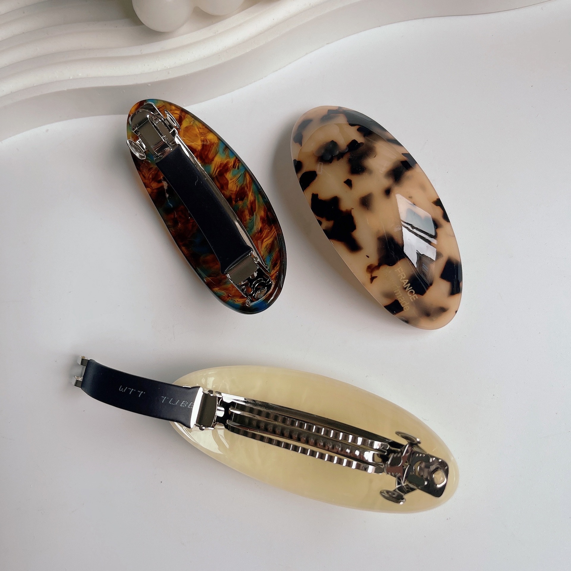 Pinza de pelo de ácido acético coreano para mujer, accesorios para el cabello, Clip de cuchara de primavera, Clip superior, tocado Simple, venta al por mayor