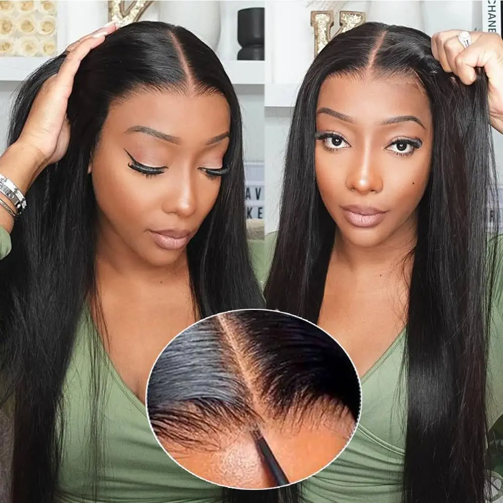 Wear and Go Glueless Wig Human Hair Pre Cut Ready to Wear 4x4 Lace Front Closure Wig Прямой бесклеевой парик из человеческих волос для женщин