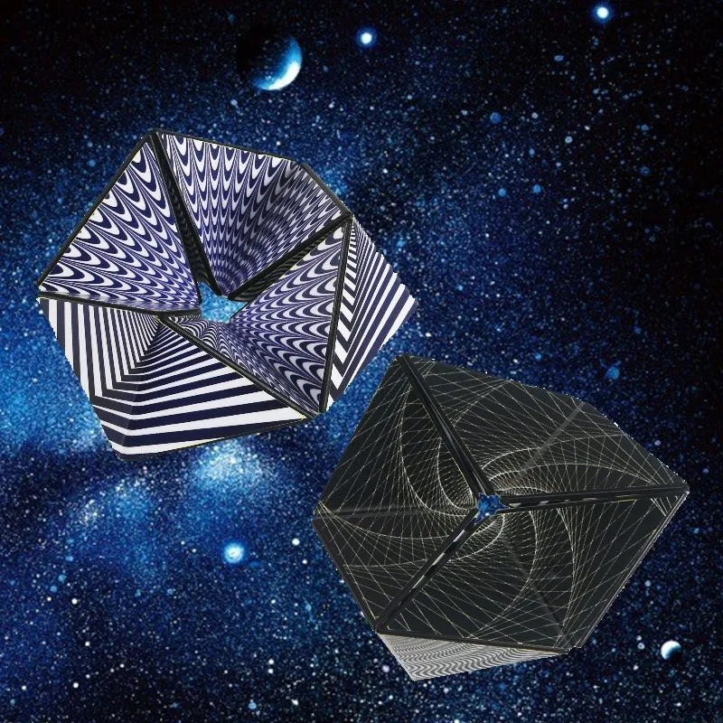 New Variety Geometric Changeable  Magic Cube Anti Stress 3D Decompression Hand Flip Puzzle Cube Kids Reliever Fidget Toy