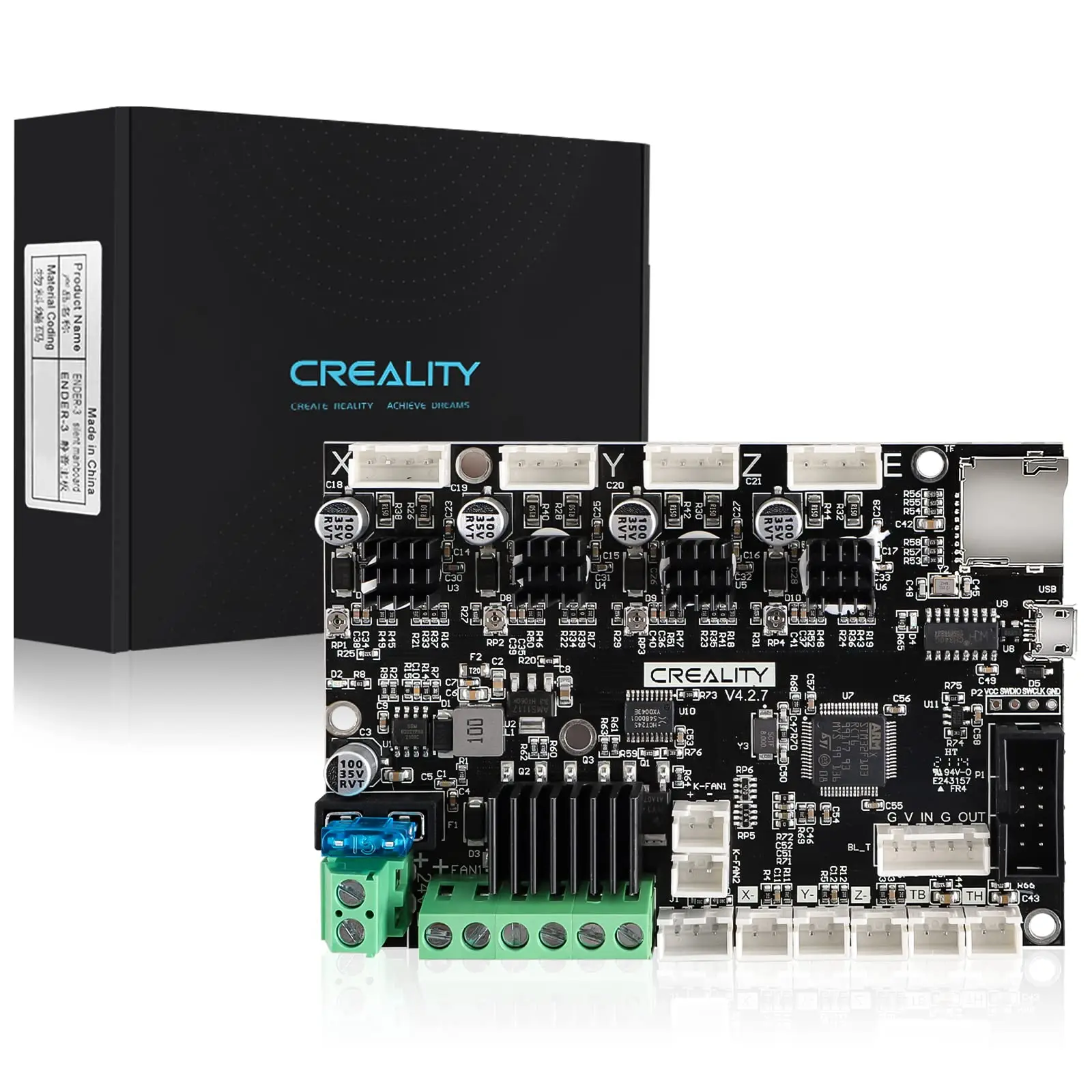Drukarka 3D Creality Ender 3 Ulepszona płyta główna Silent Board V4.2.7 z sterownikiem TMC2225 Marlin 2.0.1 dla serii Ender 3