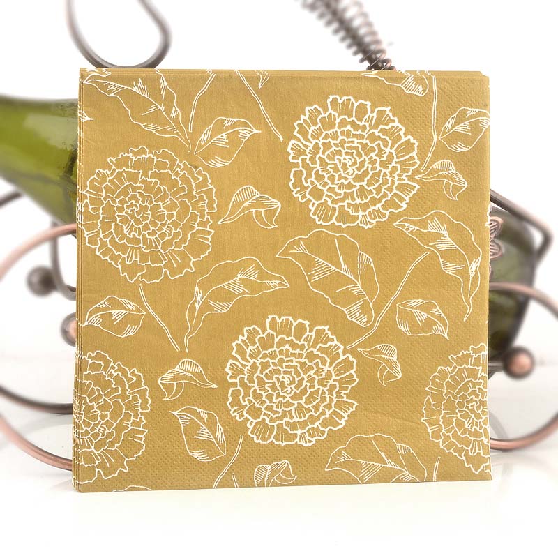 Двухслойные красочные салфетки 33 см 10/20 шт./ПАК, салфетки с принтом, салфетки для свадебных чашек, Цветочная бумага для отеля, банкета, золотая бумага