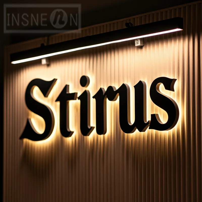 Custom Made LED Backlit Sign With 3D Metal Letters For Business Storefront Waterproof Illuminated Advertising Signage Light Up