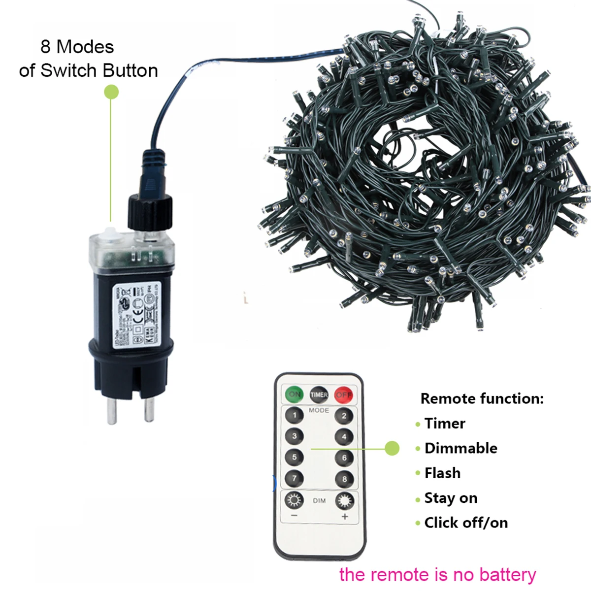 50M 100M Stringa per esterni Led Lucine Ghirlanda Lampada natalizia per albero di Natale Festa di nozze Terrazza Giardino Decorazione stradale