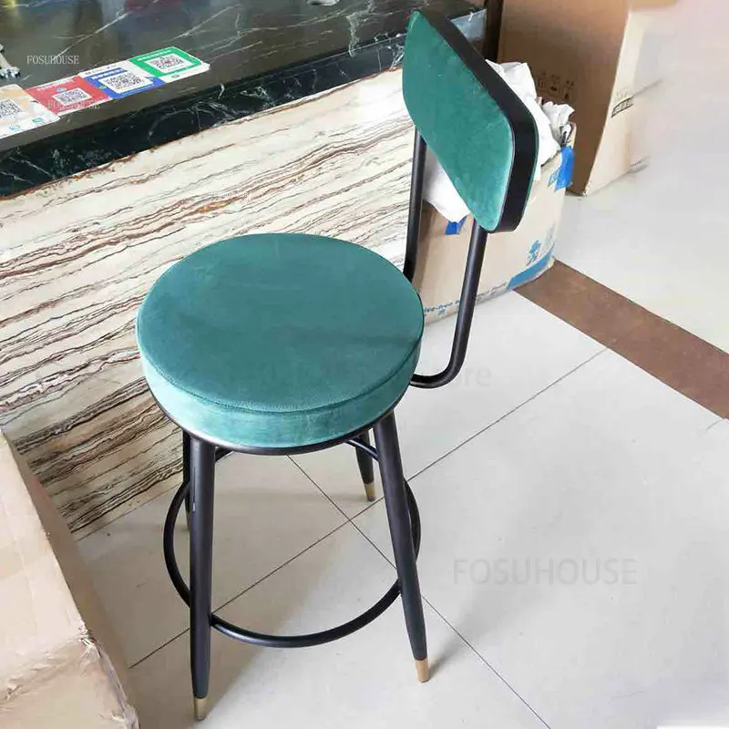 Chaises de Bar Lumineuses de Luxe en Fer, pour la Maison, Meubles de Cuisine, Réception, Chaise Haute