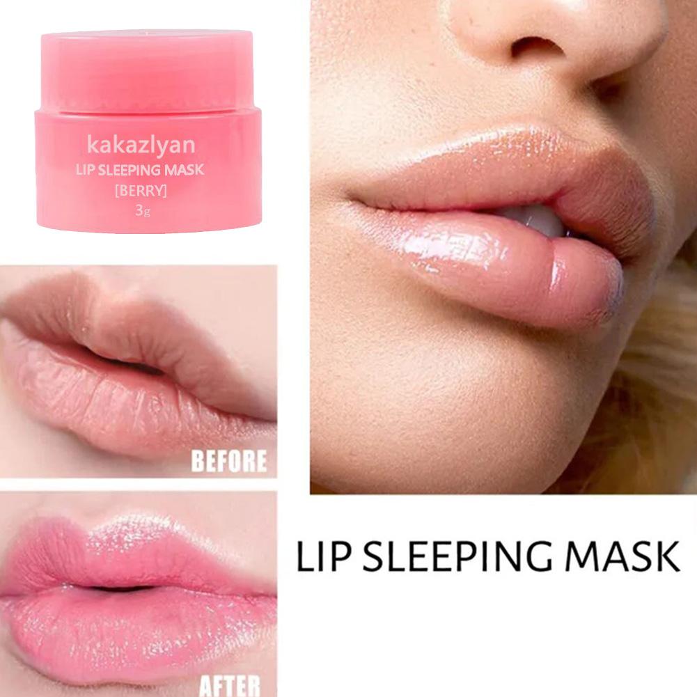 Paquete de 2 bálsamo labial de fresa, mascarilla hidratante de gelatina para labios, antigrietas, desvanece las líneas de los labios, barras de labios nutritivas, Base para el cuidado de la piel de los labios