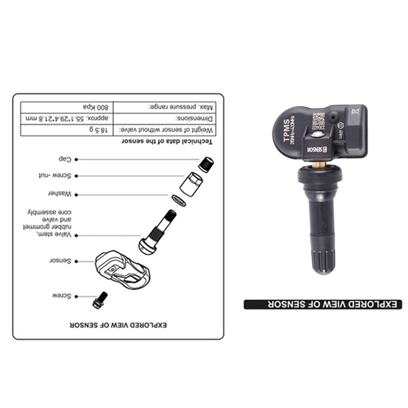8 Stuks Programmeerbare MX Sensor 315MHZ + 433Mhz 2 In 1 TPMS Bandenspanning Sensor Monitor Voor autel Tool TS408 TS508 ITS600