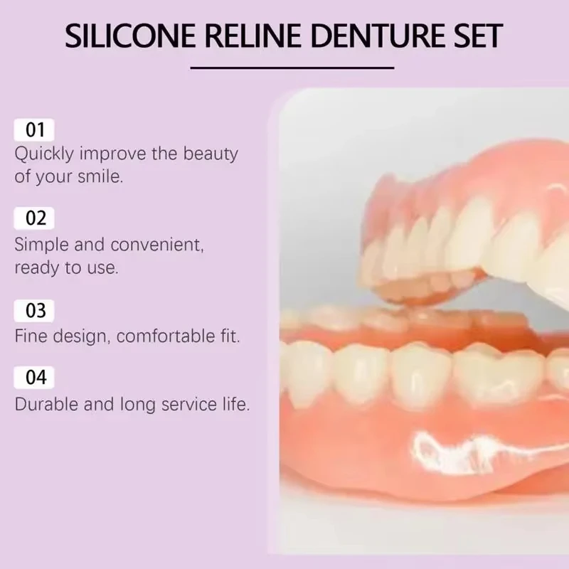 Set di protesi in silicone adatte per protesi ortodontiche temporanee Dente finto Igiene orale Cura Sbiancamento Protesi Simulazione Bretelle