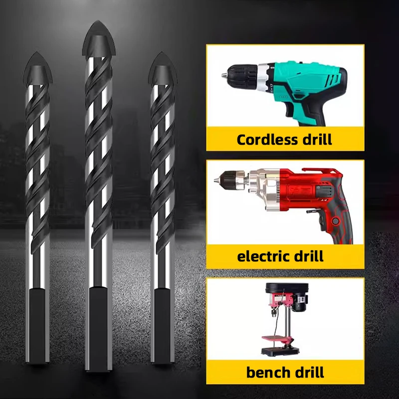 LIDIAO 1/10PCS Tile Drill Bit Set Complete Kit Tools Box Ceramic Drill Bit Wood Drill Bits Metal Drill Hand Tool Tip 6 to12mm