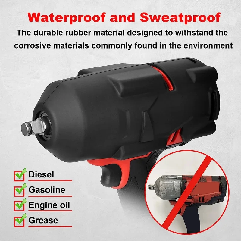 Impact Wrench Protective Boot for Milwaukee 1/2inch High Torque Impact 2767-20 2863-20 Prevent Wear Power Tools Accessories