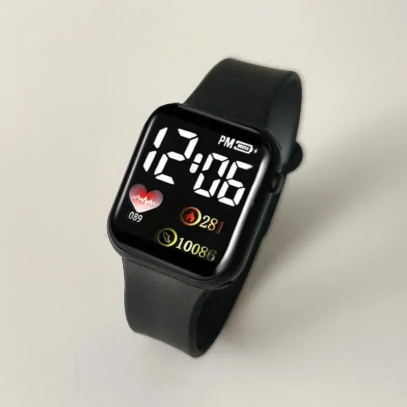 Relojes LED para Mujer, Reloj cuadrado de arcoíris resistente al agua Digital para deportes al aire libre, Reloj electrónico para estudiantes, Reloj para Hombre