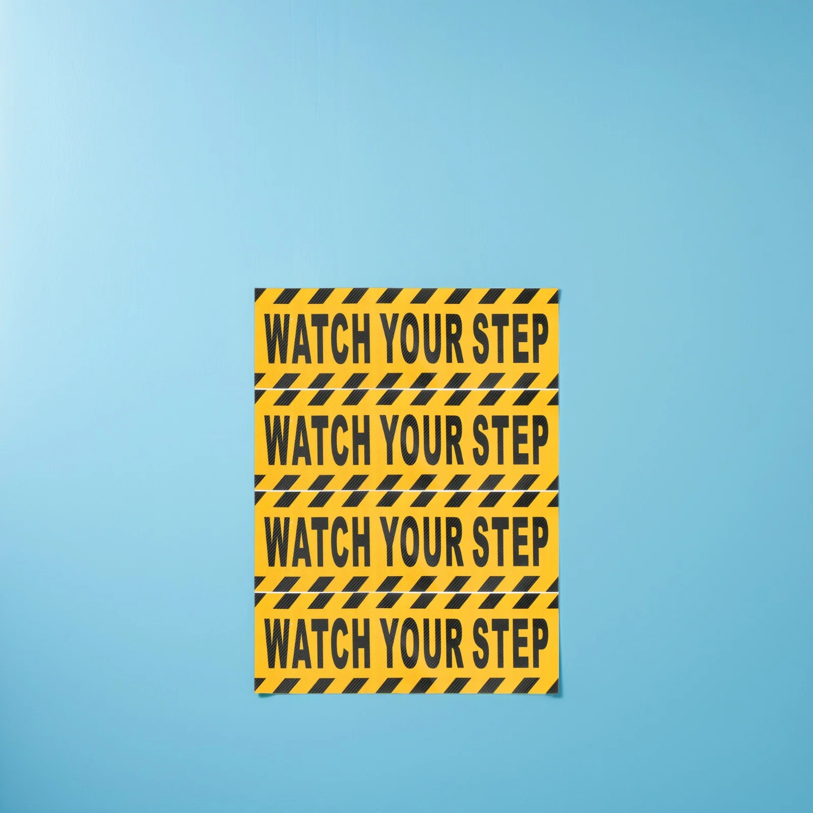 4Pcs Bold Font Watch Your Step Decals Anti Slip Safety Tape for Schools Offices Halloween Decorations Caution Signs