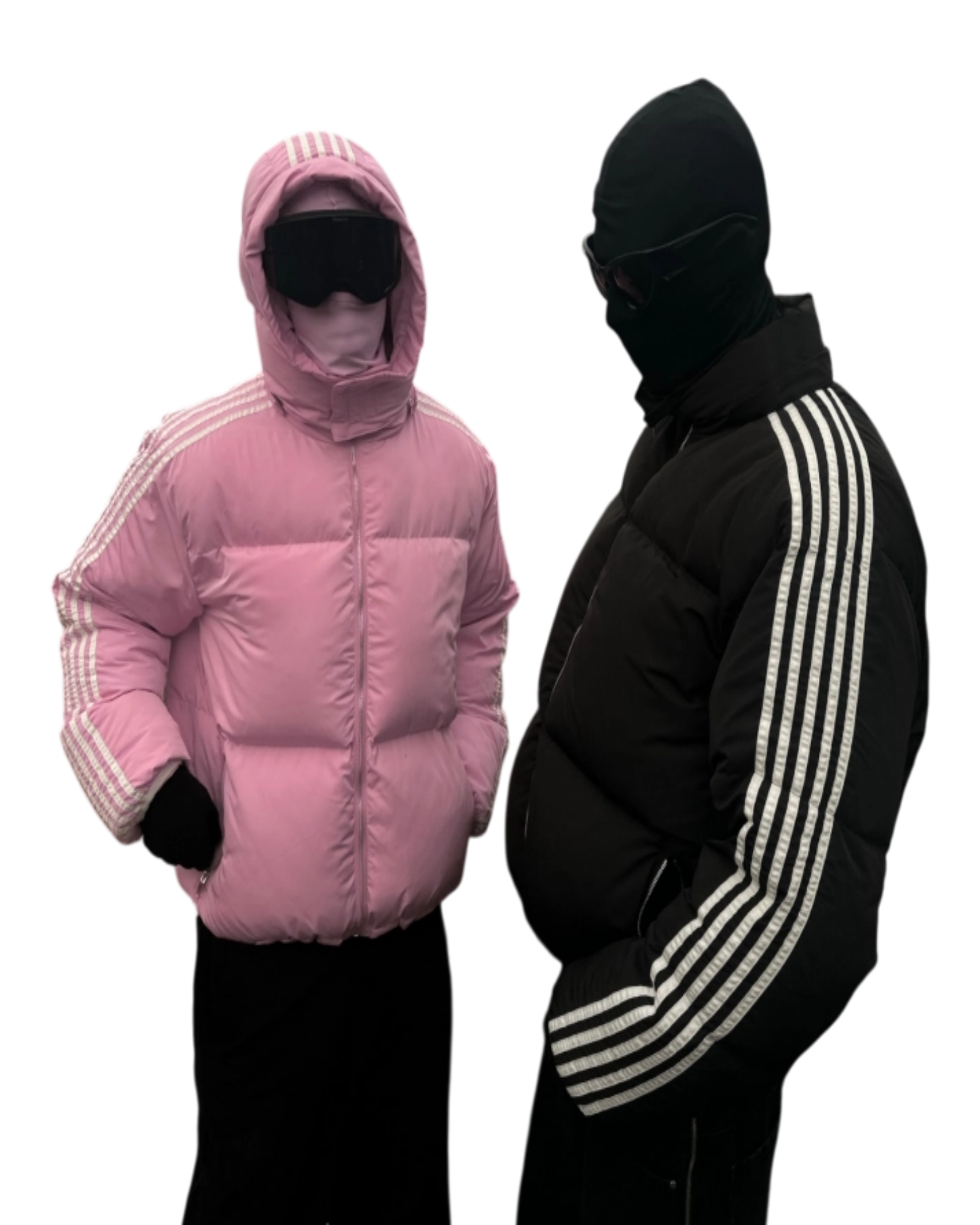 Americano novo estilo inverno capuz removível pista casaco de algodão rua casual masculino e feminino veludo engrossado t2k jaqueta listrada