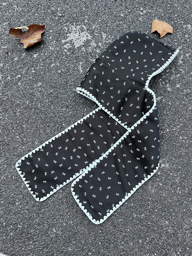 Conjunto de sombrero y bufanda de invierno de estilo coreano para mujer, moda 2024, nudo de mariposa, cntador de cuello cá...