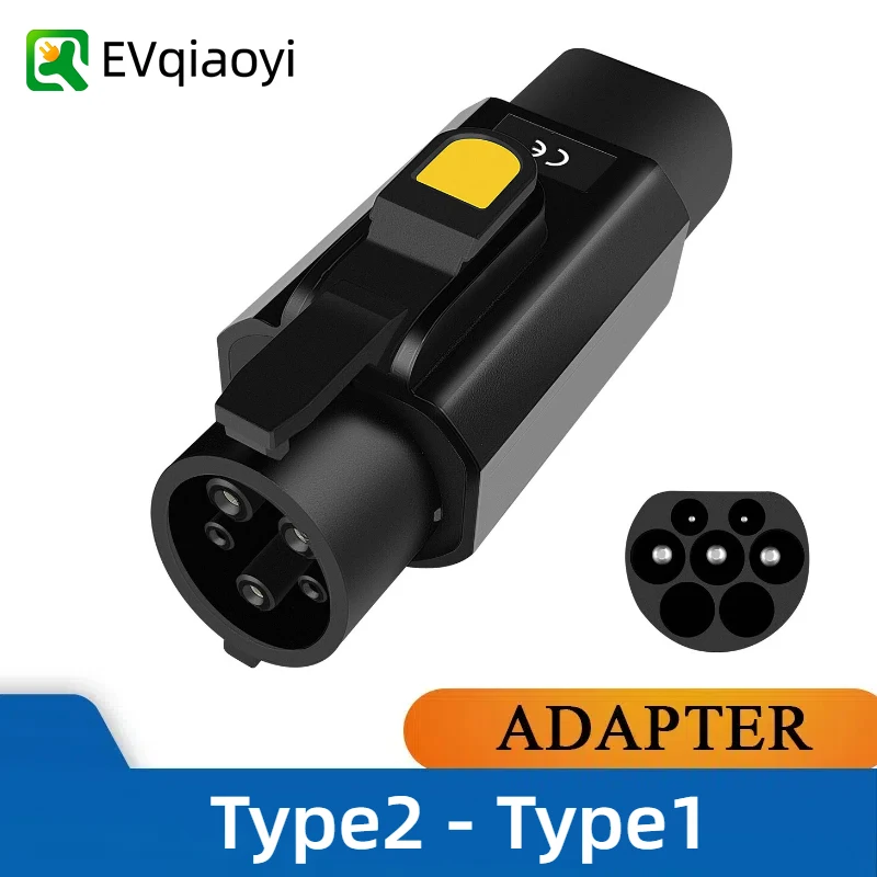 Adaptador Carregador VE IEC62196 Tipo2 para Tipo1 32A 250V 7kW Carregamento Rápido SAE J1772