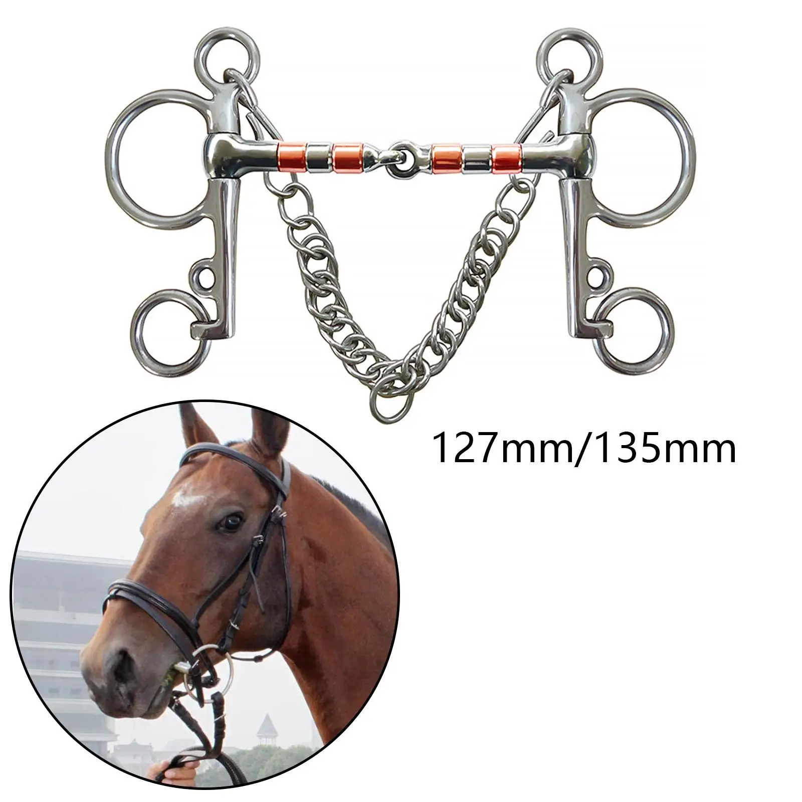 Pferd Bit Training Reitsport Ausrüstung Pferd Kauen Bit mit Bordstein Kette Pferd Training Ausrüstung Allzweck Pferd Tröffel Bit