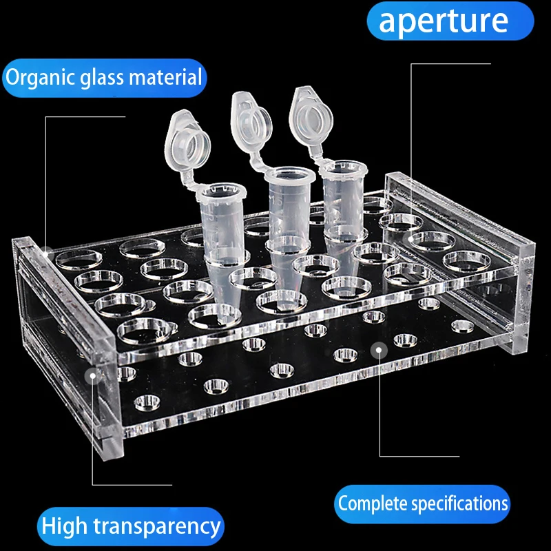 Suporte para tubo de ensaio, 0.2ml/0.5ml/1.5ml/2ml/10ml/15ml/50ml, 40/40/24/24/18/10 furos, suprimentos para equipamentos escolares de laboratório