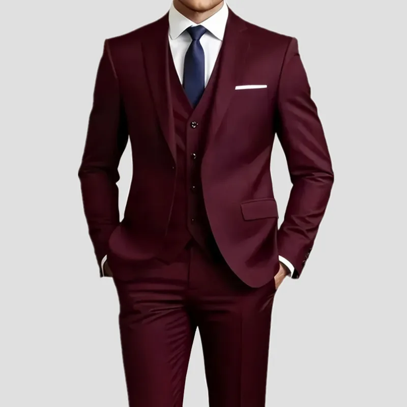 Eleganckie komplety garniturów męskich - Slim Fit Tuxedo Set na wesela i uroczystości formalne, czarny garnitur