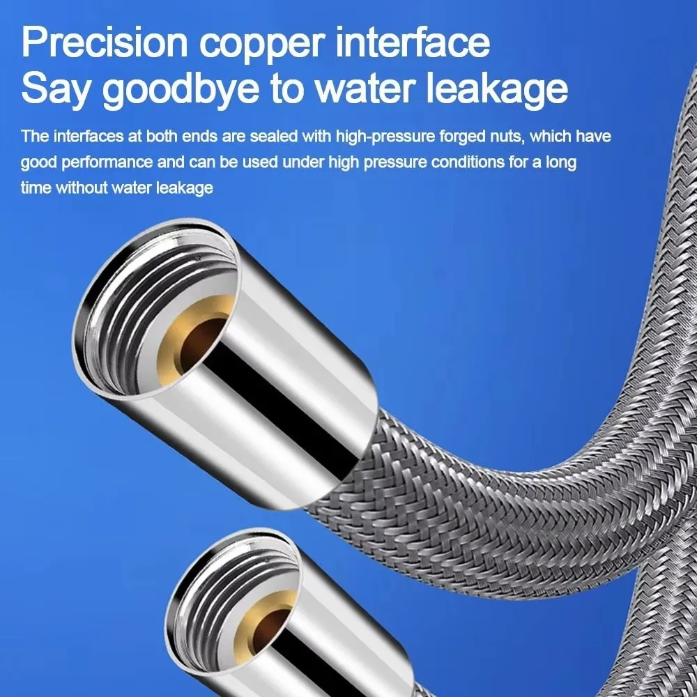 1.5/2M Anti Winding สายฝักบัวแบบใช้มือถือ GI/2 ยืดหยุ่นหลอดแรงดันสูง Universal Interface อาบน้ําท่อไนลอน