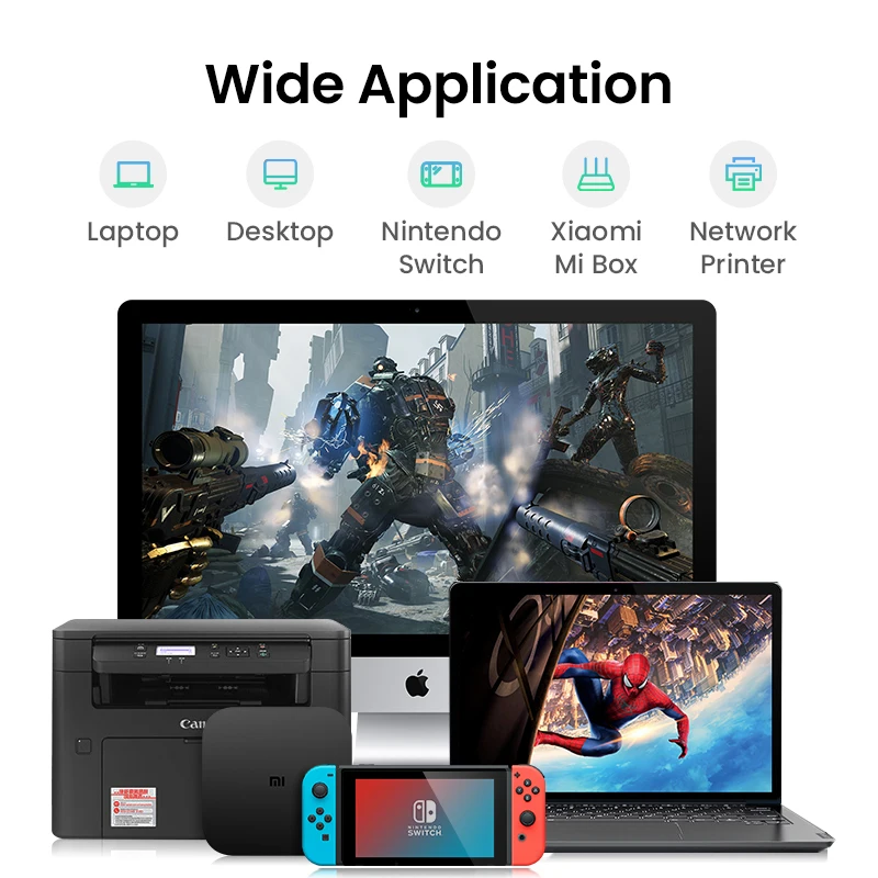 UGREEN USB Ethernet Adaptador USB3.0/USB2.0 1000Mbps/100Mbps USB RJ45 Tarjeta de Red para PC Portátil Xiaomi Mi Box Nintendo Switch Lenovo DELL HP Macbook Mac OS Windows Linux Gigabit Internet Adaptador USB Lan