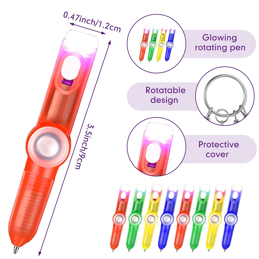 Penna rotante a LED Penna a sfera Fidget Mano superiore Glow in Dark Light EDC Giocattoli antistress Giocattolo per bambini Regalo Materiale scolastico Decompressione