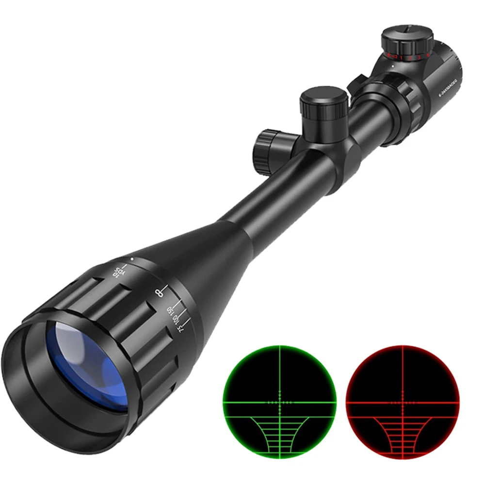 6-24x50 AO Zielfernrohr Jagd Langstreckenfernrohr Beleuchtetes Rot/Grün Absehen Taktisches Optisches Visier für Gewehr