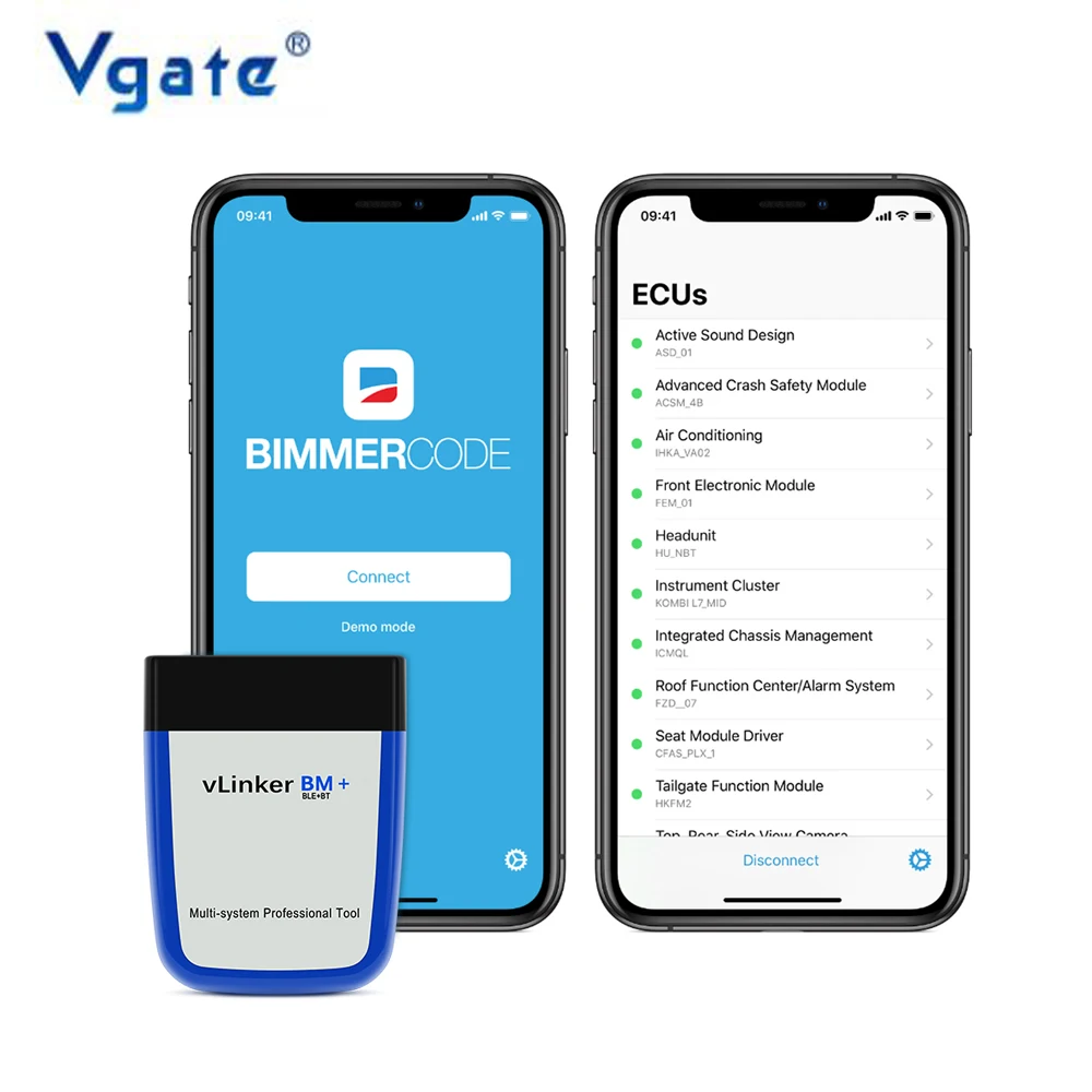 Vgate vLinker BM+ ELM327 dla BMW BimmerCode BimmerLink automatyczny czytnik kodów narzędzie diagnostyczne skaner samochodowy ELM327 OBD2 Bluetooth 4.0
