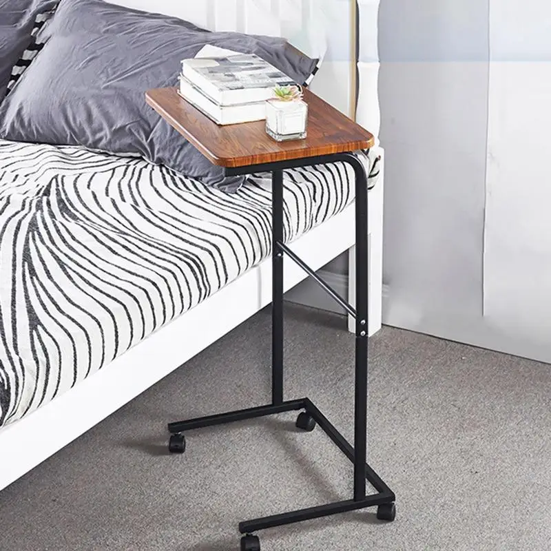 Movable Sofa Side Table TV Tray Bed Side Table With Wheel High Load-bearing Capacity Quiet Sliding Living Room End shelf Table