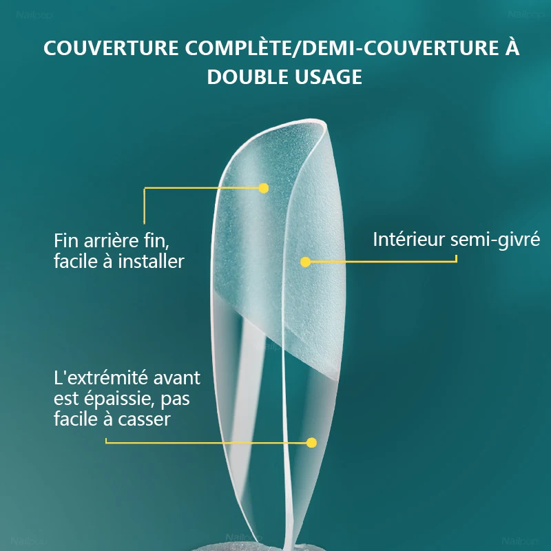 NAILPOP-Faux Ongles pour Système d'Extension, Couverture Complète, Pression sur N64.Coffin, Gel Doux, Pose Américaine, Capsule, 120 Pièces