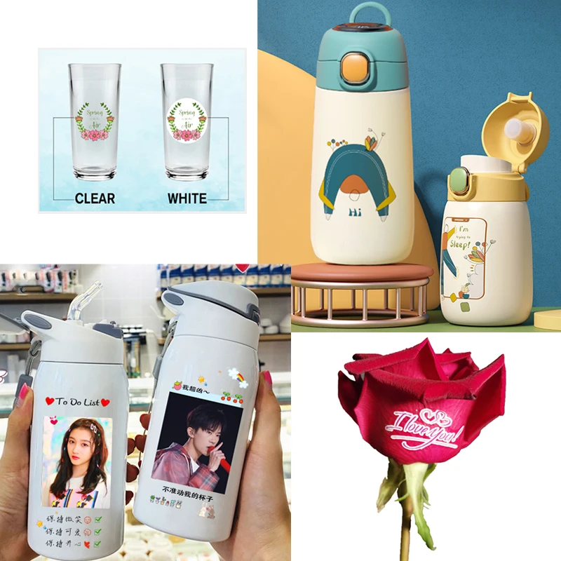 Papel de transferencia de calcomanías de tobogán de agua imprimible transparente, láser blanco transparente, tamaño A4, calcomanías de bricolaje, regalo, artesanías, Cera