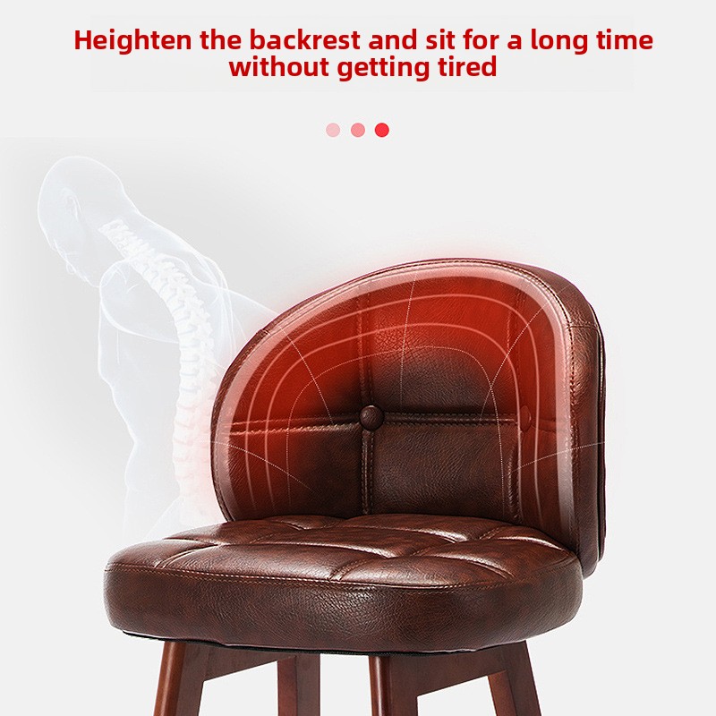 Taburete de Bar de madera minimalista moderno, silla de lujo para uso doméstico, taburete elegante de altura de mostrador para cocina y comedor