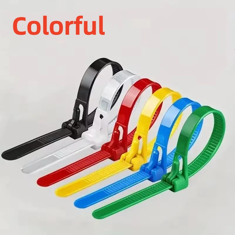 1000/100Pcs Reusable Cable Ties Cable Lock Loop Nylon Ties Removable Recyclable Mixed Colours Black White Cable Ties